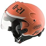 osbe tornado fighter pilot style helmet  OPEN FACE SCOOTER HELMET OSBE GPA AIRCRAFT TORNADO ORANGE ARMY TR1 UK 57-58CM MEDIUM