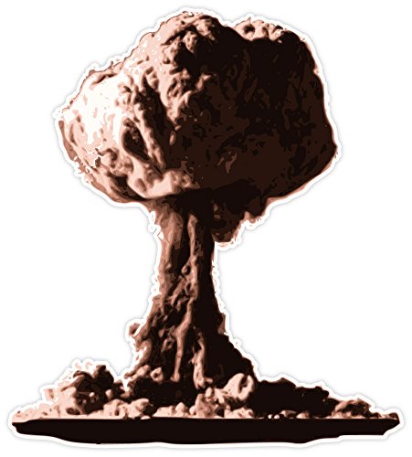 Mushroom cloud nuclear explosion sticker decal 4' x 5'