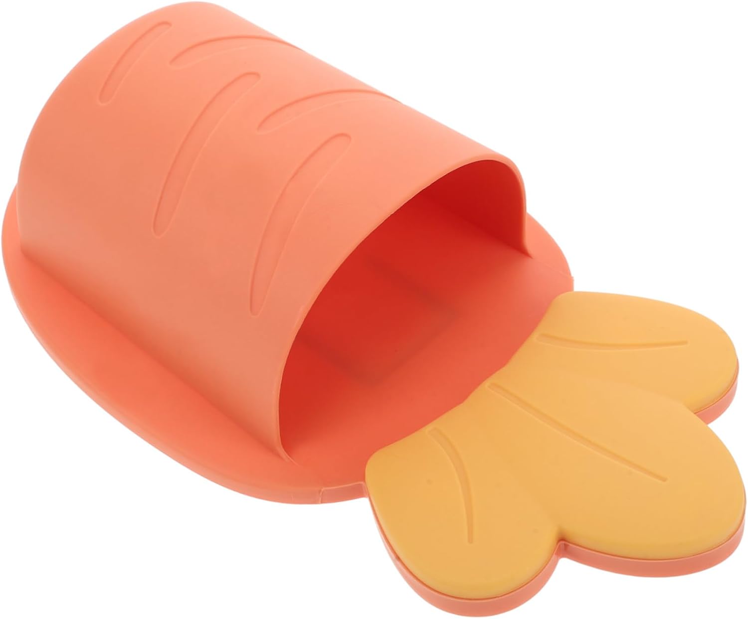 ABOOFAN Creative Carrot-Shaped Silicone Storage Rack for Toothbrushes and Combs Self-Adhesive Wall-Mounted Organizer No Drilling Required for Bathroom and Boy Girl Use