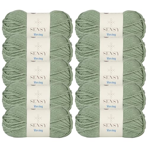 S Sensy Roving-Premium Acrylic&Wool #5 Bulky Yarn 10 Skein Lily Pad 131yds