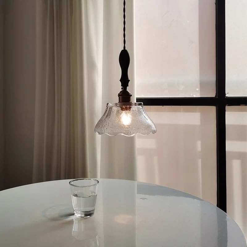 Lumière LED suspension nordique en verre clair et cuivre pour loft moderne 17x19cm