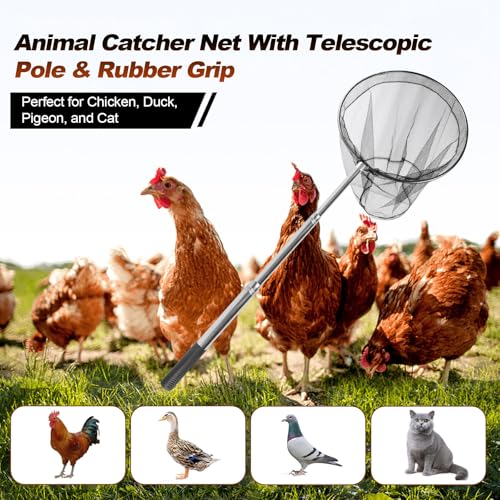 Smarkey Chicken Catching Fishing Net with Long Handle, Animal Catcher Trap