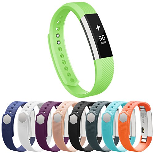 Vancle Fitbit Alta Bands, Newest Adjustable Replacement Bands for Fitbit Alta Bands, Large, Green (with Metal Clasp, No Tracker)