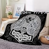  3D Plaid Couverture Polaire en Flanelle Viking Douce Chaude Microfibre ete Hiver Couverture 150x200 Décoration Scandinave Linge de lit Couvre-lit Couverture de cnapé pour Adultes Fille Garcon Enfant