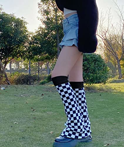 Image of WODECASA Girls Kawaii Leg Warmers Knitted Flared Leg Sleeves Goth Crochet Baggy Cuff Ankle Heap Socks