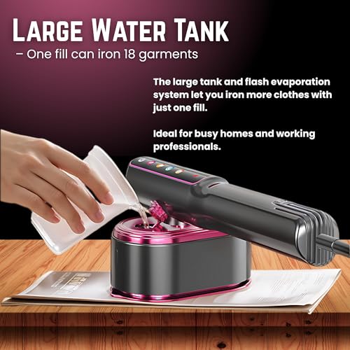 Image of Steam Iron for Clothes | Portable Garment Steamer & Wrinkle Remover | Quick Heat, Powerful Steam, Travel-Friendly Fabric Care with Adjustable Modes & Safety Cut-Off