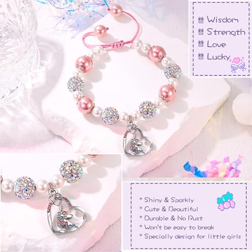12 Year Birthday Gifts for Little Girls, Adjustable Sparkling Delicate Pink Charm Cute Bracelet for Teen Girls for Daughter Granddaughter Niece Sister Teens Friends3
