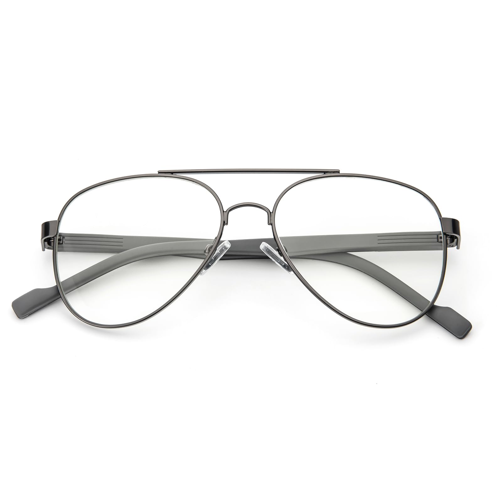 KoKoBin Vintage Metal Frame Reading Glasses Aviator Toad Frame Lens Anti Blue Light women Men Computer Reader (Gray, 1) - Image 3