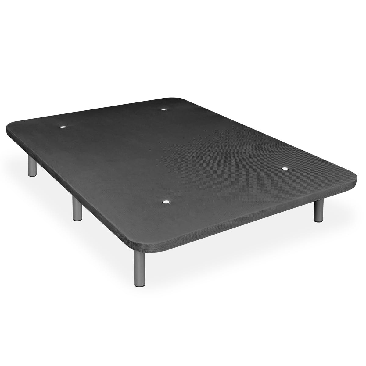amuéblate Online - Base Tapizada 3D Extra Reforzada, Gran Estabilidad, con Barras de Refuerzo y 6 Patas metálicas roscadas de 25cm, 135x180, Gris Oscuro