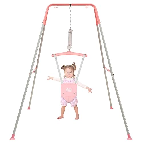 Miniatura 7 de FUNLIO Saltador de bebé con soporte para 6-24 meses, saltador para bebés para jugar en interiores/exteriores, rebotador para niños para niña/niño,