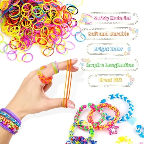 Image of DARK MAGISTER Kids Bracelet Making Kit with Colorful Beads, Rubber Bands, Charms and Tools - DIY Jewelry Craft Box for Children (Rubberband Art Kit)