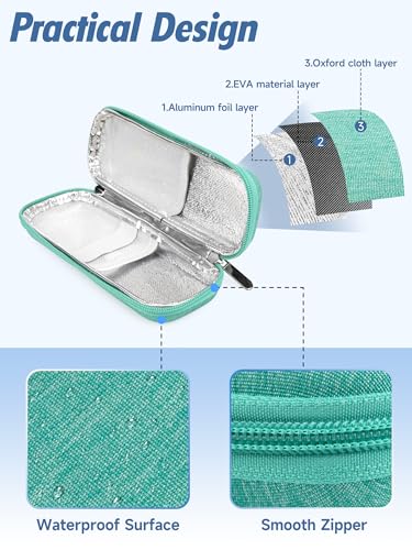 Image of YOUSHARES Portable Insulin Cooler Travel Case - TSA Approved Diabetic Medication Cooling Bag, EVA Insulated Organizer for Epi Pens, Refrigerated Diabetes Supplies Carrying Storage Kit with 2 Ice Pack