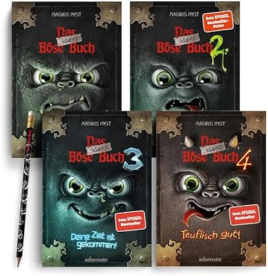 Das kleine Böse Buch – Band 1 bis 4 im Set – Inkl. lustigem Radierer-Bleistift – Bestseller Kinderbuchreihe – Gruselig & witzig – Für Kinder ab 8 Jahren – Der interaktive Lesespaß