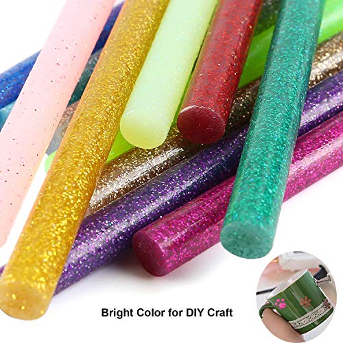 Glitter Hot Glue Sticks Baffo 60Pcs 12 Colors Hot Melt Glue Gun Sticks Mini Colored Hot Adhesive Glue Sticks For Diy Art Craft General Repairs And Gluing Projects Diameter 0.28 Inch Length 3.9 Inch #TOP4