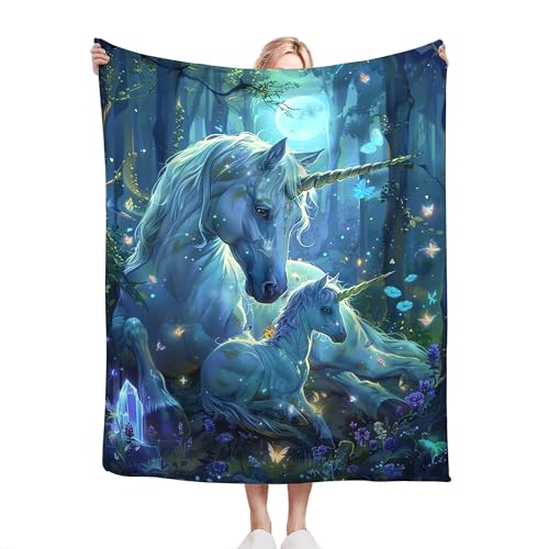 Unicorn Throw Blanket - Soft, Warm & Cozy Fleece for Couch, Sofa, Bed - 50