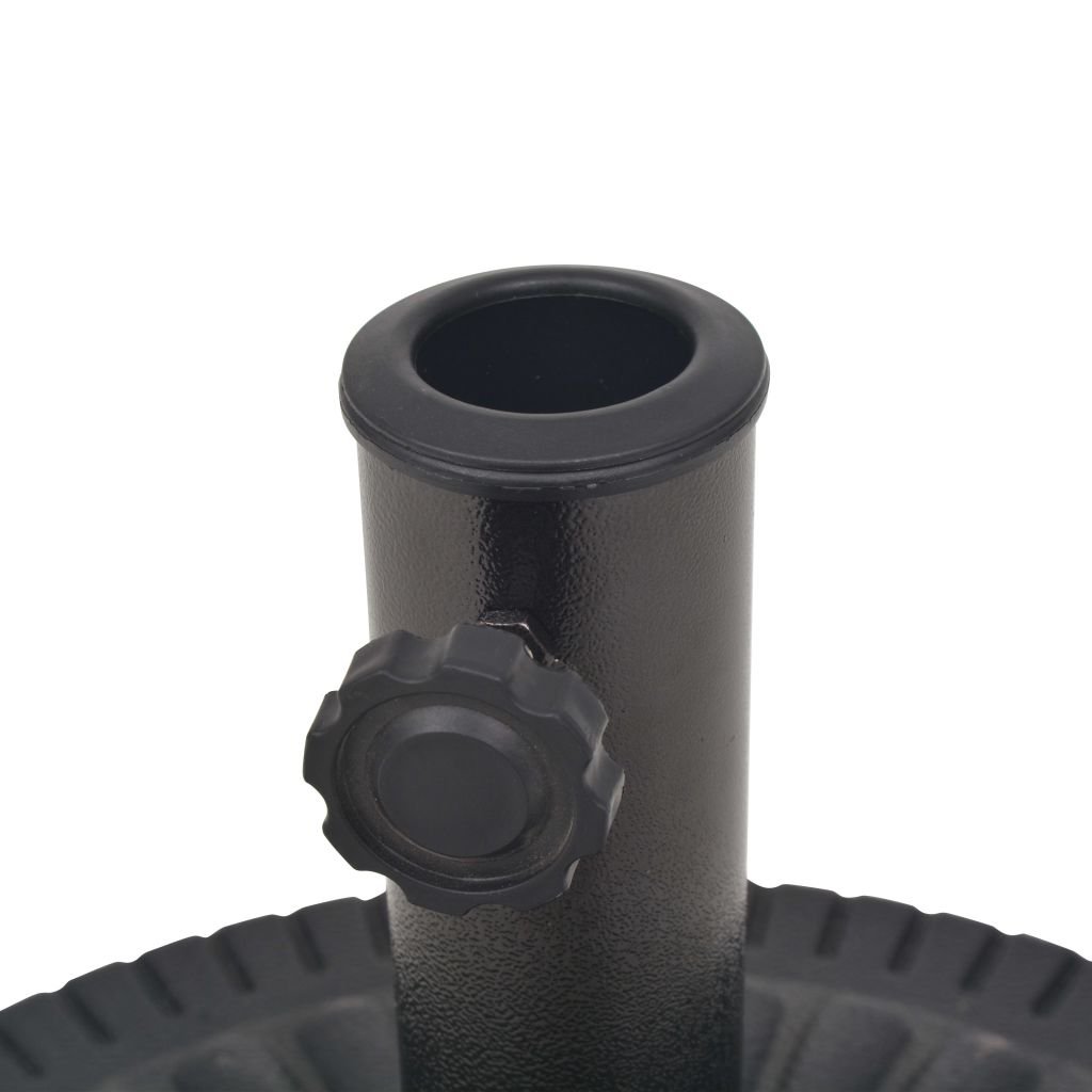 Socle de Parasol Résine Rond Noir 14 kg,Pied De Parasol,Pied De Parasol Lourd,Pied De Parasol sur roulettes