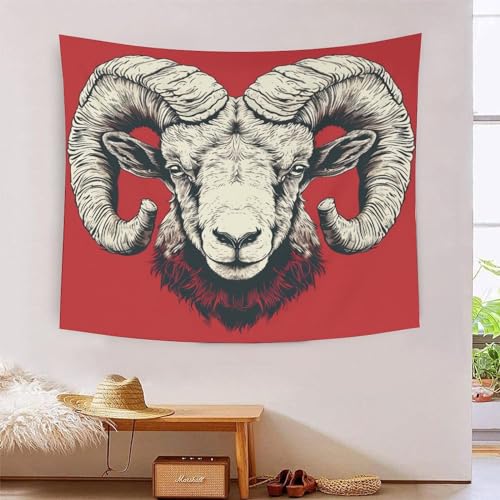 Décoration murale chèvre 3D en polyester doux pour masquer un mur vide et décorer le salon