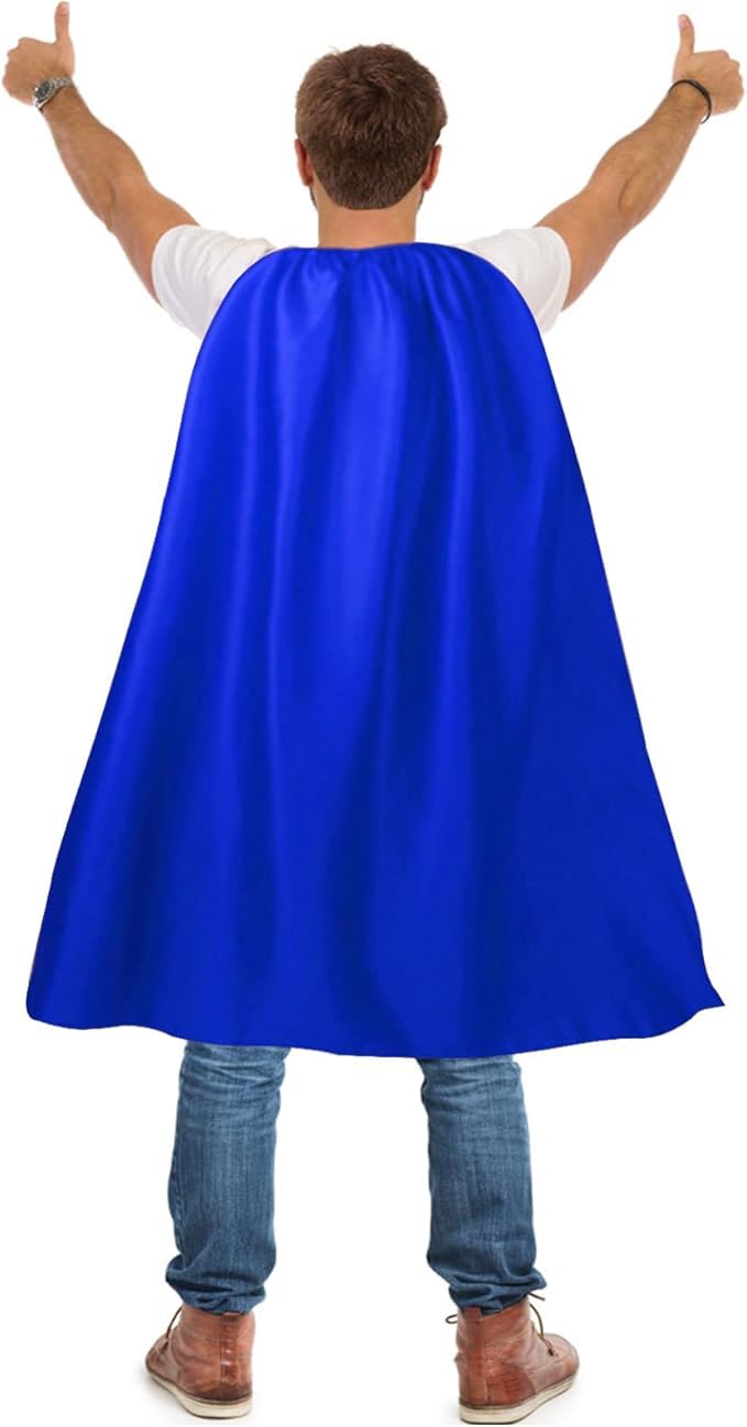 Superhero Capes and Masks Set for Adults, Cape & Mask Costume for Halloween Team Building (110cm x 70cm) Cape with Felt Mask