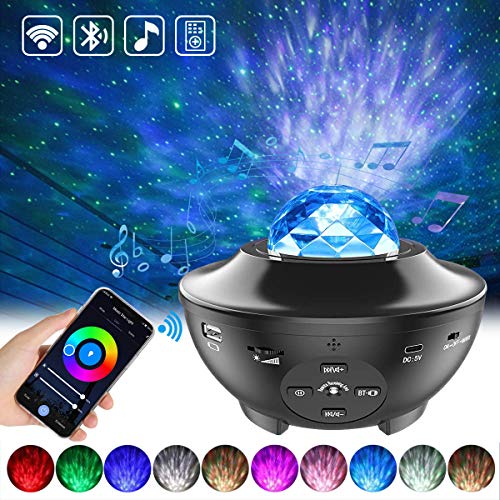 LED Sternenhimmel Projektor Nachtlicht,ALED LIGHT Smart LED Projektor Sternenhimmel Musik Nachtlicht Lampe mit Fernbedienung APP-Steuerung Sternen Nachtlicht Projektorlampe für kinder Geschenke Zimmer