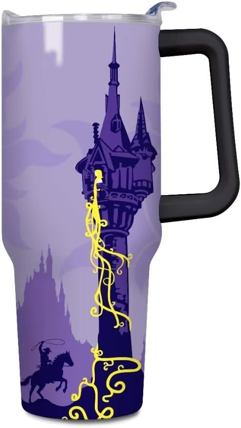 Castle 40 oz Tumbler, Spill Proof Tumbler with straw, Insulated Cup Stainless Steel Travel Mug, Birthday Christmas Gifts