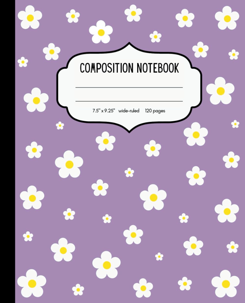 Daisy Composition Notebook: Flower Journal for Girls | Light Purple | Wide-Ruled | 120 Pages | 7.5"x9.25" | Matte Finish Cover