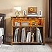 YITAHOME Large Record Player Stand with Power Outlets & LED Lights, Vinyl Record Storage Table with Display Shelf Holds Up to 120 Albums, Turntable Stand for Living Room, Bedroom, Brown