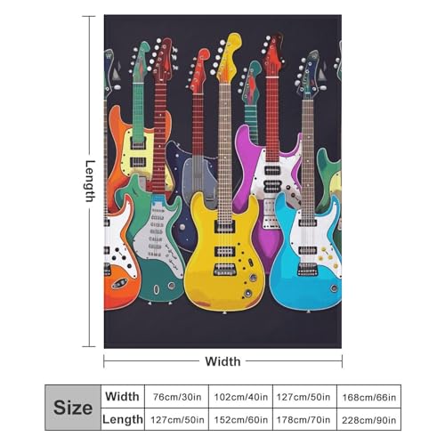 Couverture de lit à motif guitares pour vos soirées cocooning