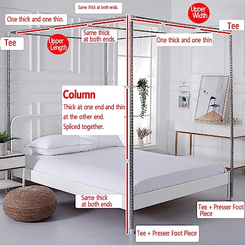 Mosquitero con Soporte de Acero Inoxidable para Cama King S Dosel Rojo 5