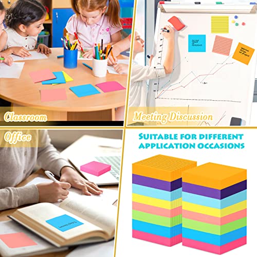 Image of Yexiya 64 Pcs Lined Sticky Notes 3x3'' Self Stick Notepad Lined, Blank