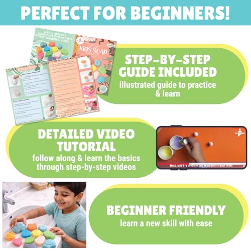 Image of Kalakaram Kids Soap Making Kit - DIY Craft & Activity Set for Kids (Ages 6-12) with Molds, Colors, and Educational Fun - Creative Birthday Gift for Boys & Girls
