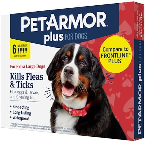 PetArmor Plus F&T Squeeze-On Dog 89-132 lbs., Count of 6, .11 LB