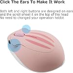 2.4GHz sans fil Mouse hamster de forme moins Noice Portable Mobile Optique 1200DPI USB Souris sans fil pour PC Carnet de notes pour ordinateur portable MacBook Jeux Enfants Filles Hommes Femmes Adultes Cadeau (Pink)