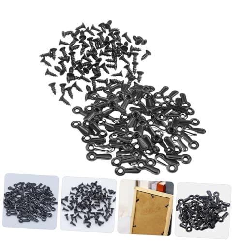 Image of 100pcs Photo Frame Clips Kit with Screws Hanging Hardware for Pictures Artwork and Frames for Easy Installation and Enhanced Stability