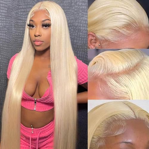Usexy 26 Inch 13x6 HD Transparent Blonde Lace Front Wigs Human Hair 613 Lace Front Wig Human Hair Pre Plucked with Baby Hair 150% Density