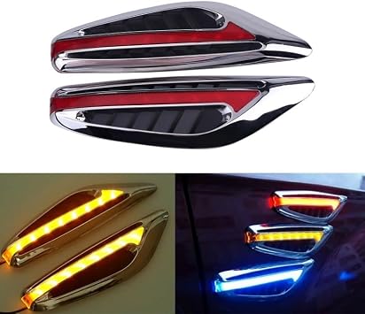 Car Rear Trunk Tail Light 1Pair Steering light Side Lamp DC12V Blade Shape Auto Car LED Lights Marker(Red)