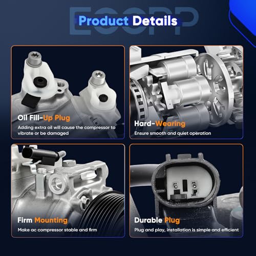 Image of ECCPP AC Compressor for BMW Z4 3.0L 2009-2016 for BMW X1 3.0L 2013-2015 | 2007-2013 Fit for BMW 335i 3.0L Fast Cooling A /C Compressor with Clutch