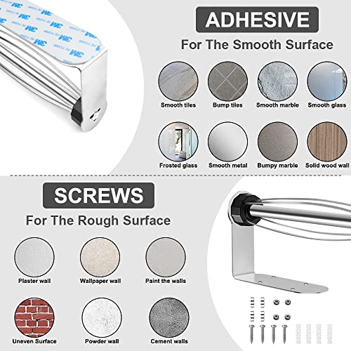 Paper Towel Holder Under Cabinet With Damping Effect For Kitchen Bathroom,Single Hand Operable Wall Mount Paper Towel Holder,Stainless Steel Paper Roll Holder Adhesive Or Screw(Upgrade-Silver) #TOP4