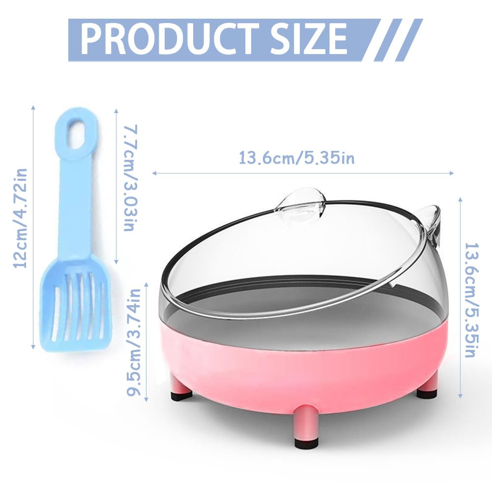 Hamster Sand Bath Container6.5 Inch Transparent Sandbox Toilet with Sand Shovel for Dwarf Hamsters,Gerbils and Small Pets - Image 2