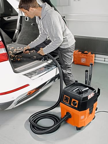 Fein Dustex 25 L Con Set Di Accessori, Aspiratore Cantiere Per Collegamento Elettroutensili, Aspirapolvere Solidi E Liquidi Con Cavo 7.5 M E Spina, Potenza Max, Assorbita 1380 W- Classe Di Polvere L. - 6