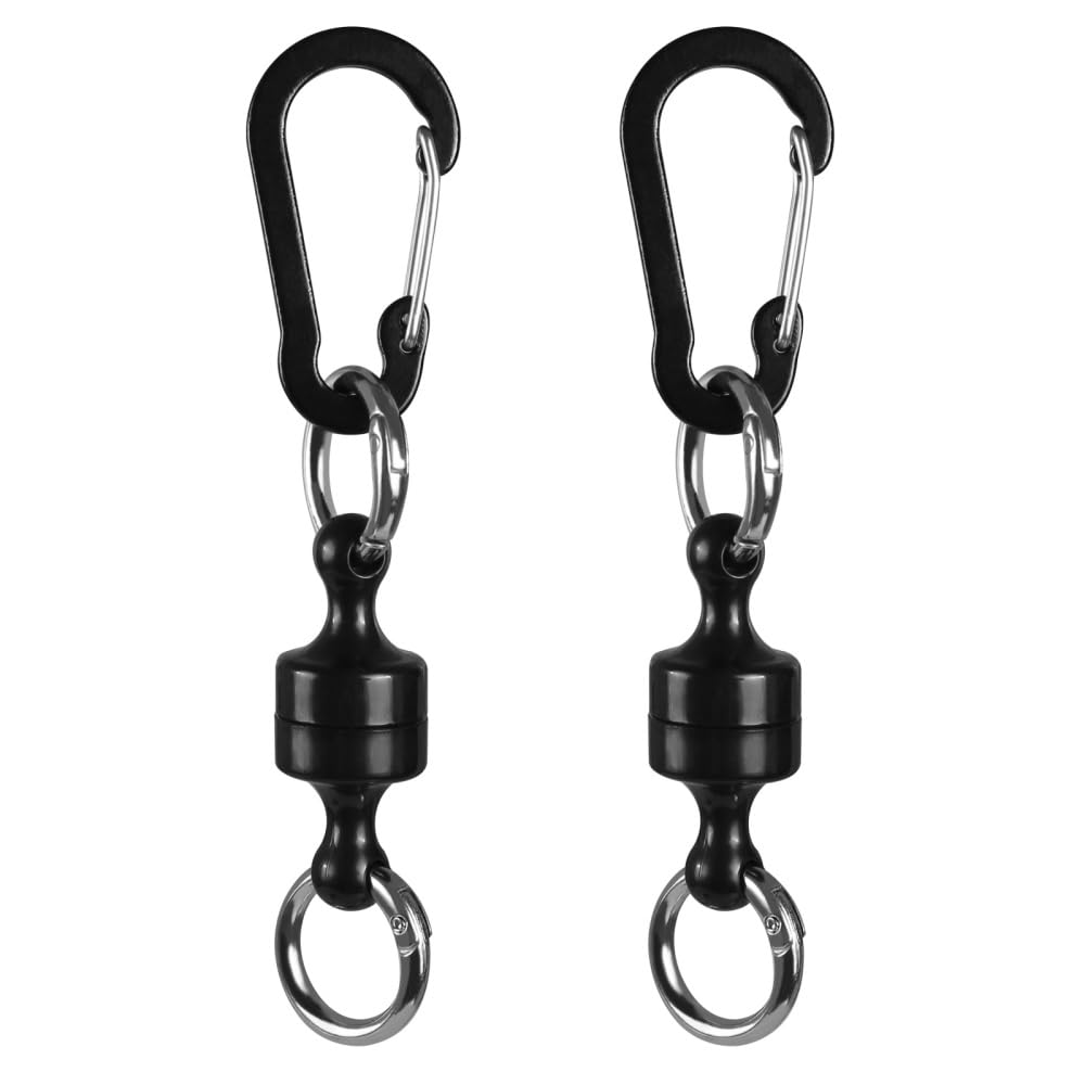 MiOYOOWMagnetischer Schlüsselanhänger, Abnehmbarer Schlüsselanhänger Clip Anschluss mit Schnellverschluss Für Autoschlüssel Fliegenfischertaschen Hakenaufhänger