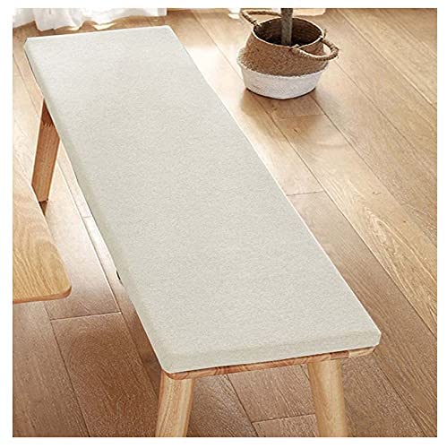 XBSLJ 4cm Thickness Rectangle Dining Bench Cushion with Zipper, Soft Indoor Outdoor Garden Bench Cushion 3/4 Seater Foam Furniture Seat Pad,Washable (Beige,40x180cm)