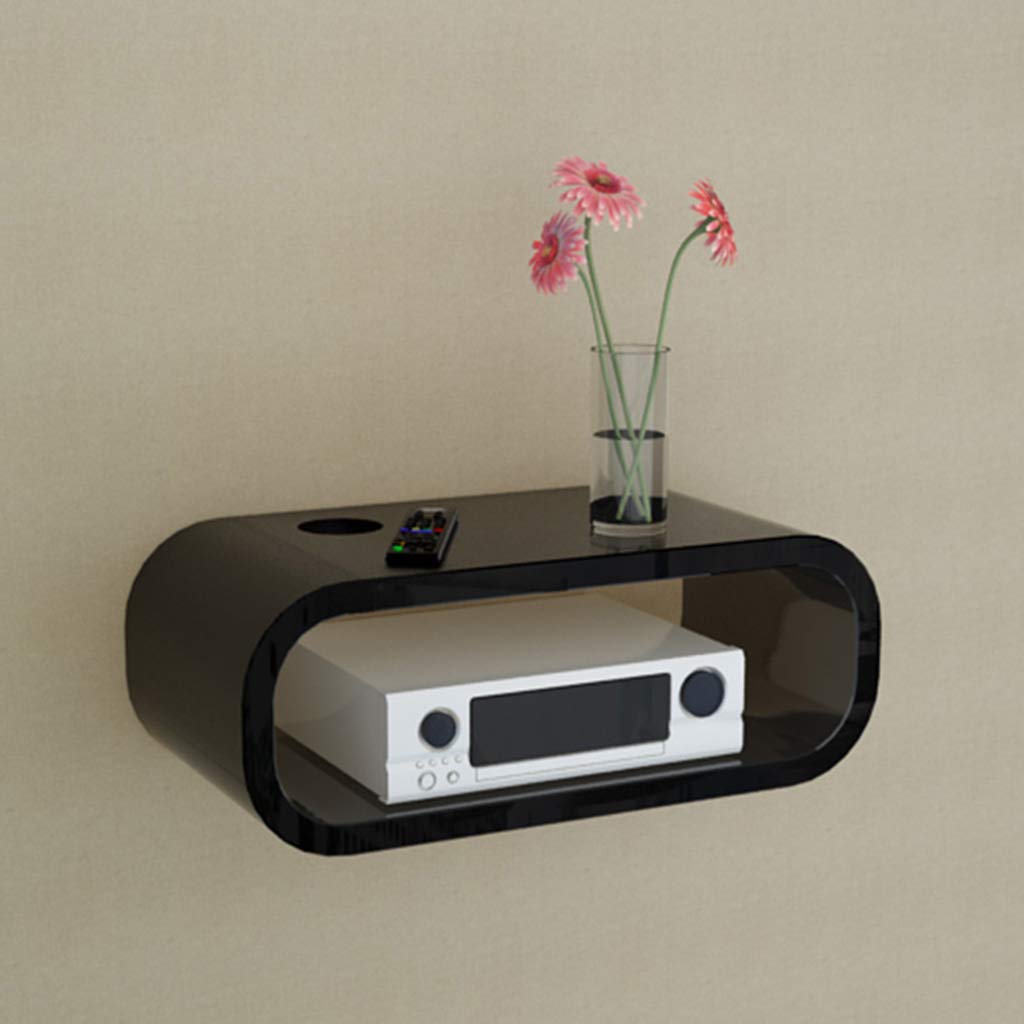 Soporte de pared flotante para enrutador WiFi, caja de TV, altavoz, dispositivo de transmisión y consola de juegos, color negro.
