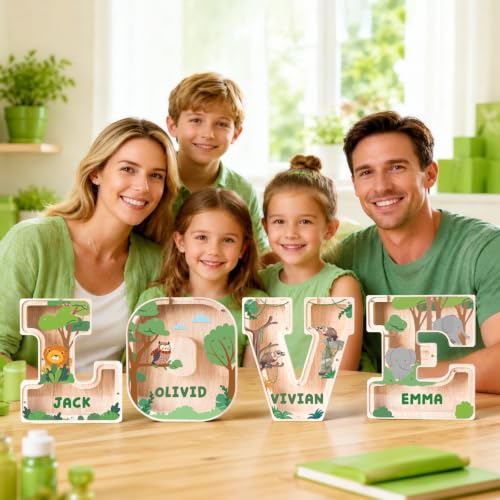 Image of Personalized Letter Piggy Bank for Kids