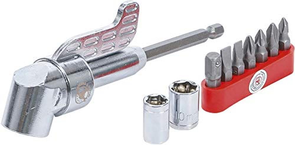 BGS Diy Winkelschrauber-Vorsatz für Bohrmaschinen 10-tlg. aus Chrom-Vanadium-Stahl