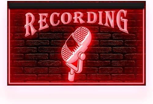 140006 - Letrero de neón con luz LED para estudio de radio (21.5 x 12 pulgadas, rojo)