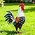 chisheen Metal Rooster Decor,Yard Chicken Decorations,Outdoor Garden Statues, Metal Chicken Sculpture for Backyard Patio Kitchen Decor & Lawn Ornaments