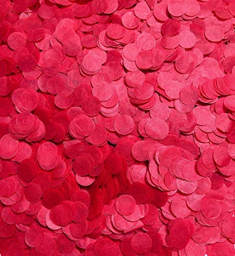 Red Paper Tissue Confetti 15mm Circles for Filled Balloons or Table Party Decoration - 5000 Pcs