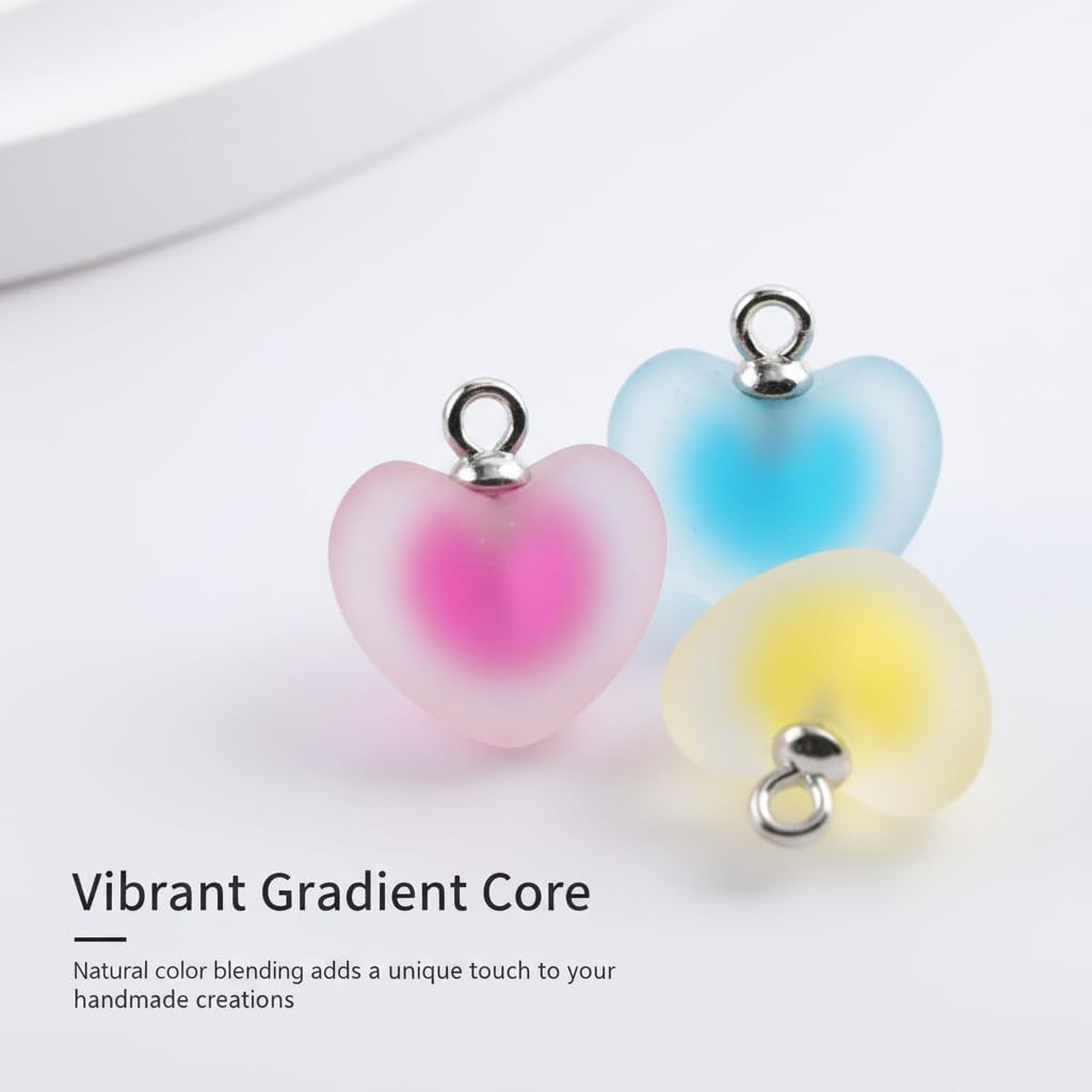 10Pcs Matte Heart Charms image 3