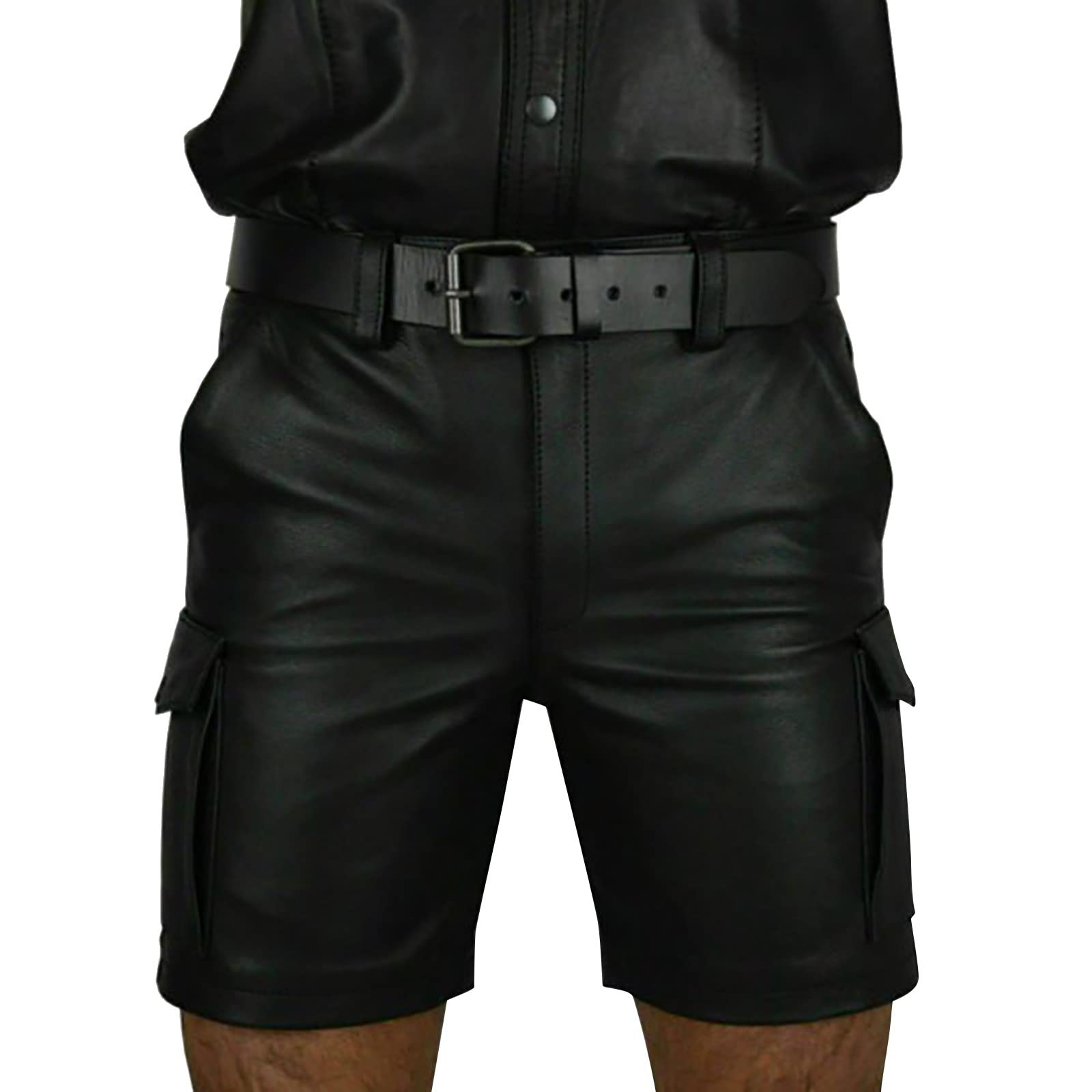 Generisch Pantalon en latex pour homme - Clubwear - Sexy - Legging en latex - Effet mouillé - Pour homme - Aspect vernis - Short en cuir brillant - Pour entraînement, gym, danse