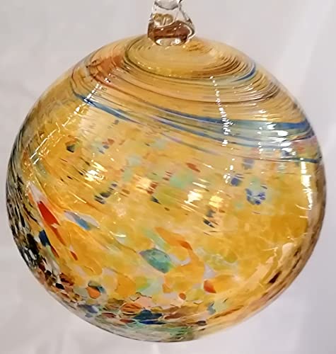 Kugel zum hängen Dekokugel Fensterkugel Bunte Glaskugel Ornament Amber bunt gedreht Fensterdekoration mundgeblasenes Kristallglas Durchmesser ca. 13 cm Oberstdorfer Glashütte Cover